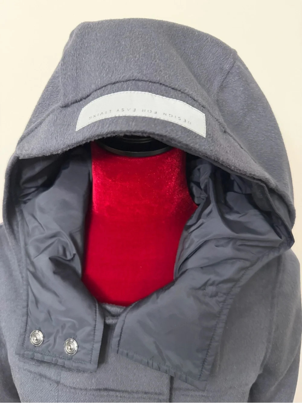 S Max Mara Gray Angora & Virgin Wool Hooded Coat - Hand Sewn - Size US 2